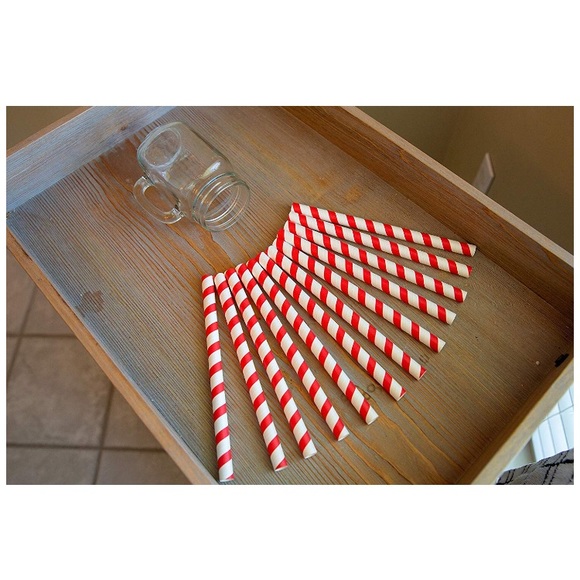 100 BOBA TEA Red&White Biodegradable Paper Straws - Picture 4 of 6
